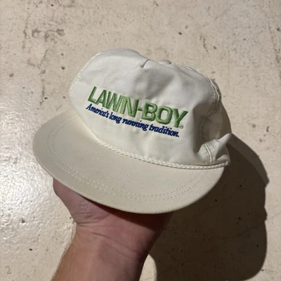 Sombrero vintage con logotipo bordado Lawn Boy blanco como está usado defectos Foto 1 de 4