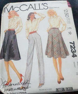 McCalls 7234 Misses Pants Skirt Size 10 Sewing Pattern - Picture 1 of 2