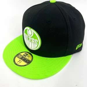Edmonton Oilers New Era Northern Lights 59Fifty Green Black Fitted Hat 7-⅝ NEW - Picture 1 of 5