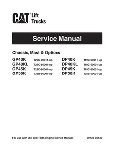 Caterpillar GP40K GP40KL GP45K GP50K DP40K DP40KL Forklift Service Manual 36130 - Picture 1 of 8
