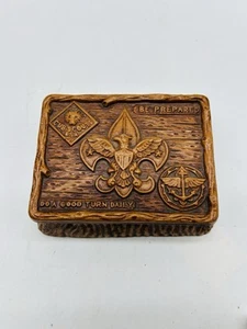 Vintage Boy Scouts of America Holz Schmuckschatulle mit Deckel Jungpfadfinder 1946 - Bild 1 von 9