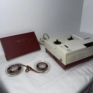 Vintage Sony TC-123 reel to reel tape recorder Reel Reel Brown Tested Scary - Picture 1 of 11
