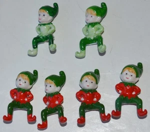 Vintage Miniatur KÄFERHAUS Pixie Elfe Elfen Regal Sitter 1,75" Menge 6 - Bild 1 von 5