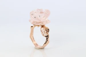 Anillo Dior de diamantes rosa 18k. Anillo de diamantes de cuarzo pre catelan rosa Dior genuino. - Imagen 1 de 12