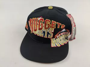 Vintage 90s Denver Nuggets Dual Side Logo NBA Snapback Hat Cap Drew Pearson - Picture 1 of 10