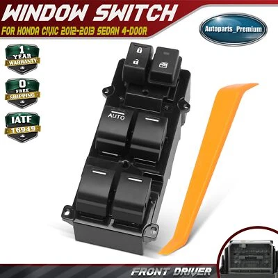 Interruptor de ventana eléctrica del conductor delantero izquierdo izquierdo izquierdo para Honda Civic 2012-2013 sedán 4 puertas Foto 1 de 4