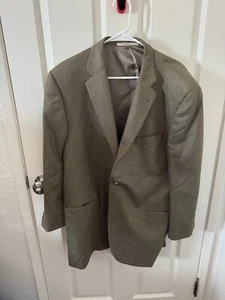 Vintage Burberry London Brown Blazer Sport Coat Jacket Silk Wool Houndstooth 46R - Picture 1 of 7