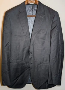 Peter Millar Flynn SB2N Flap Grey Pinstripe Wool 2 Pc Suit Coat Pants 42T NEW - Picture 1 of 22