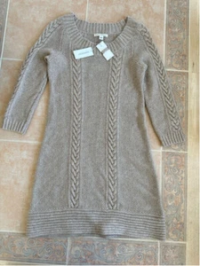 New! Banana Republic Lambswool knit sweater dress 3/4 sleeve round neck S - Picture 1 of 7