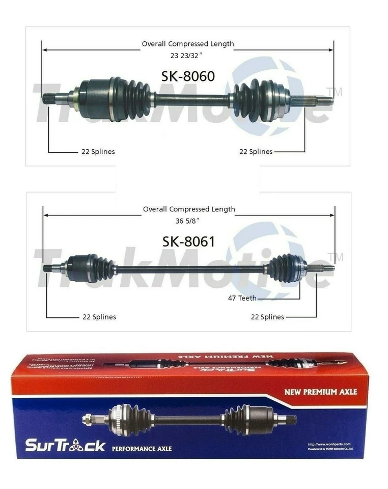 Комплект из 2 передних осевых валов SurTrack для Pontiac G3 Wave Chevy Aveo FWD - Изображение 1 из 1