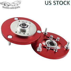 New For BMW E36 323i 325i 3 Series Red Front Coilover Top Mount Camber Plate Kit