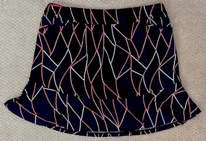 TAIL Women's ATHLETIC Black Neon Geometric TENNIS SKORT Skirt Shorts Size XL ec - Picture 1 of 2