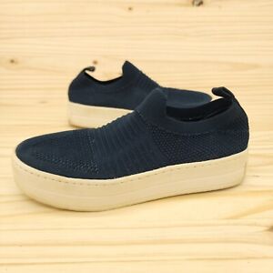 J/Slides Women's Platform Sneakers Sz 6.5 Navy Blue Slip On Chic Comfort Shoes