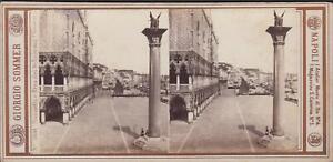 Foto stereoscopica Piazzetta e Riva degli Schiavoni Venezia by Sommer 1890 c.a.