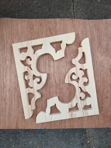 Pair Victorian Style Brackets Corner 13 1/4" x 11" Scroll Fretwork Gothic - Picture 1 of 7