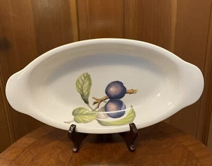 VILLEROY & BOCH CASCARA LARGE 15" OVAL SERVING CASSEROLE PLUM DESIGN EUC - Picture 1 of 4