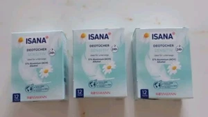 3x Isana Deotücher Sensitiv, Ideal für Unterwegs, 24H, einzeln verpackt.  - Bild 1 von 3