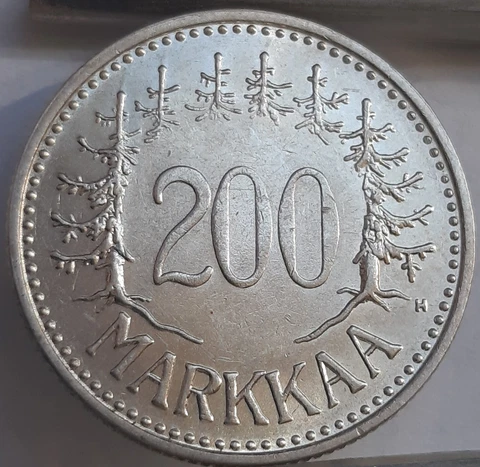 Finland 200 Markkaa 1956 KM#42 Silver (3837) Cover