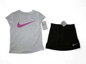 Nike Baby Girls Outfit Skort Shorts Shirt Set Dri-Fit Pink Toddler 2T NWT - Picture 1 of 4