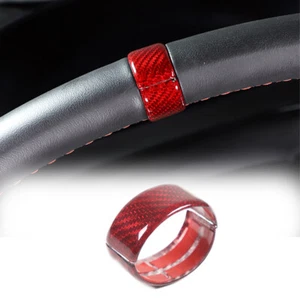 RED Steering Wheel Ring Cover HARD REAL Carbon Fiber For Corvette C8 2020-2023 - Foto 1 di 12
