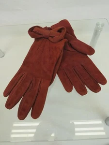 NUEVOS CON ETIQUETAS GUANTES DE ARCO DE GAMUZA DE GAMUZA BORGOÑA TALLA 8 ITALIA - Imagen 1 de 12