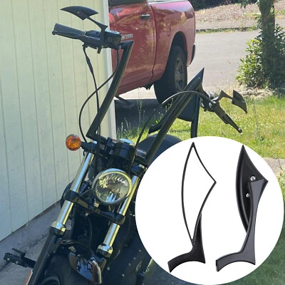 Espejos retrovisores laterales de motocicleta hoja negra para Harley Sportster XL 883 1200 cuarenta y ocho Foto 1 de 4