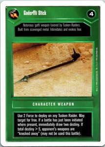 Star Wars White Border CCG Card Gaderffii Stick 