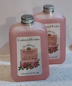 2x Crabtree And Evelyn Rosewater Bubblebath Shower 22 Oz Each New - Picture 1 of 4
