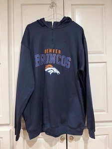 Denver Broncos Logo Sudadera con Capucha Talla XLT Equipo NFL Ropa Azul Marino Naranja Fútbol - Imagen 1 de 4