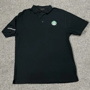 Starbucks Polo Para Hombres M Camisa Negra Uniforme de Empleado Barista Café Bordado - Imagen 1 de 9