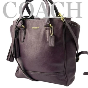 Coach 703 Schulter Handtasche Leder Lila Gold Hardware Vintage aus Japan - Bild 1 von 24