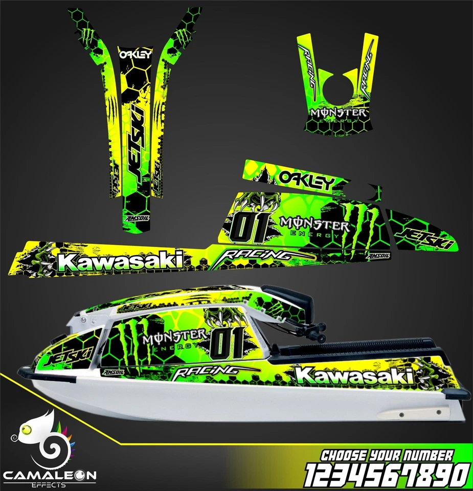 Kawasaki Jet Ski 440 550 SX Púrpura Kit Gráficos Calcomanías Pegatinas Envoltura 550sx  Foto 1 de 1