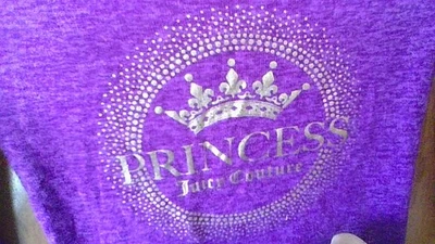 Juicy Couture Pretty Purple Sz 6X Gold Crown Princess Shirt Long Slv Winter Fall - Image 1 of 4