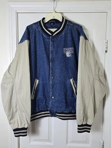 Vintage UConn Huskies Connecticut Denim Jacket Men's Size XL NCAA Varsity Bomber - Picture 1 of 5