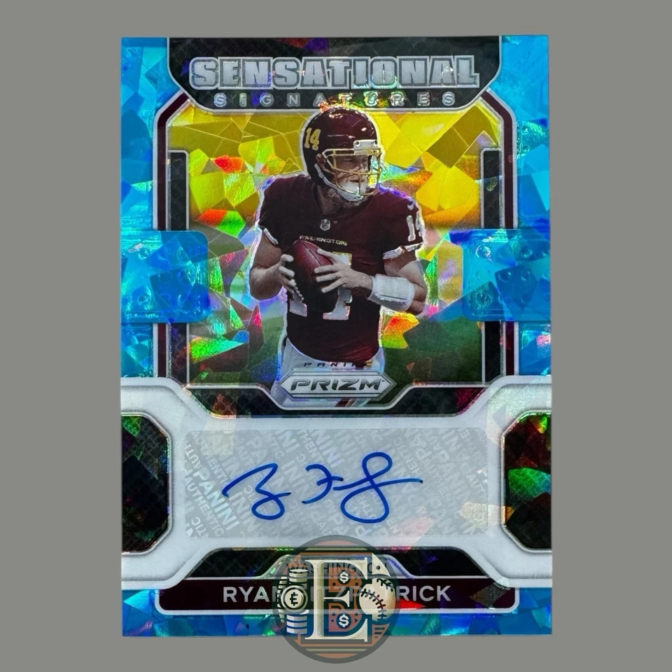 Ryan Fitzpatrick 2021 Panini Prizm Autographs Blue Cracked Ice /99 Washington - Image 1 of 2