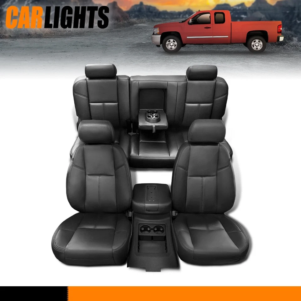 Fits 07-13 Chevy Silverado GMC Sierra Crew Cab Full Set Seat Covers Replacement - Image 1 of 4