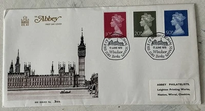 GB QEII 1970 Máquina Alto Valor Abbey FDC Windsor SHS Adhesivo Dirección Gato £30+ Foto 1 de 4