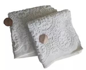 Common Thread 100% Cotton 2 PCs Bath Towel Damask Texture Light Gray 28X 54" NWT - Picture 1 of 16