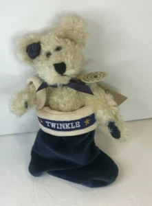 Boyds Bears ‘Andrei’ Berriman In Blue Twinkle Christmas Stocking - Used - Picture 1 of 5