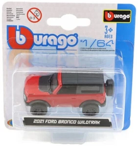 Bburago 2021 Ford Bronco Wildtrak Red 1:64 Scale 3 Inch Diecast Model Car - Picture 1 of 1