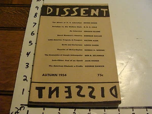 DISSENT MAGAZINE: A QUARTERLY OF SOCIALIST OPINION Autumn 1954, volume 1 , # 4 - Picture 1 of 4