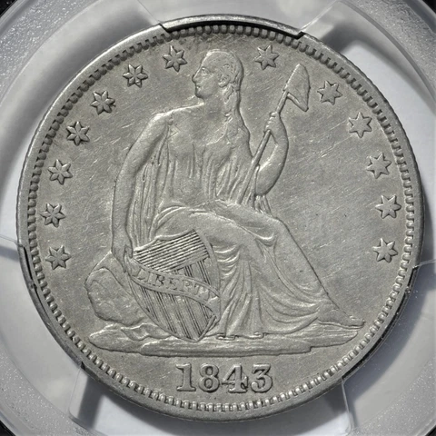 1843 Seated Liberty Half Dollar PCGS VF35 -  sp-0062 Cover