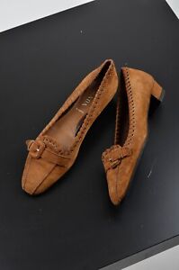 Prada Y2K Suede Brown Heel Loafers Shoes Size US 8 EU 38