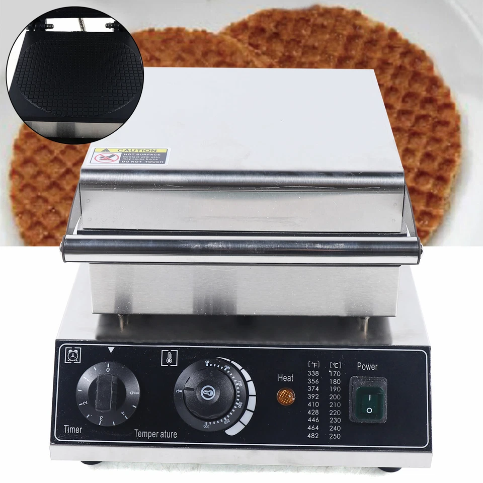 Commercial Electric Non stick Ice Cream Waffle Cone Baker Maker Machine Home USA