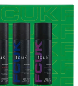 FCUK One Of Each Body Spray Trio Mens Gift Set Urban, Sport & Vintage Valentines