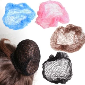 FINE ELASTICATED TRADITIONAL MESH HAIR NETS Sleep In Head Bun Roller Cover Cap - Picture 1 of 15