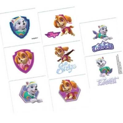Paw Patrol Girl Tattoo Party Favours 8pk - Image 1 of 2