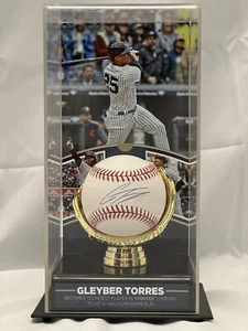 NY Yankees Gleyber Torres Autograhed Baseball With NY Yankee Display Case - Picture 1 of 14