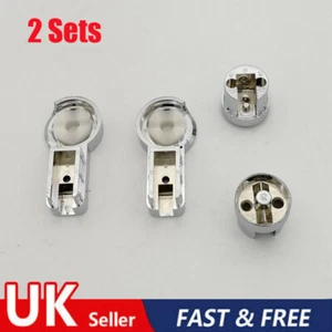 2 Sets Fits Roman Haven Bath Screen Hinges/Brackets SR12 Chrome Plated Plastic - Picture 1 of 11