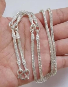 Cadena Oro Blanco Colgante 5 Aros Amuleto Tailandés GP Collar 26 Pulgadas Joyería Plata - Imagen 1 de 5